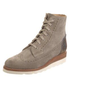 The Office of Angela Scott Suede Ankle Lace-Up Boots with Glitter Heel